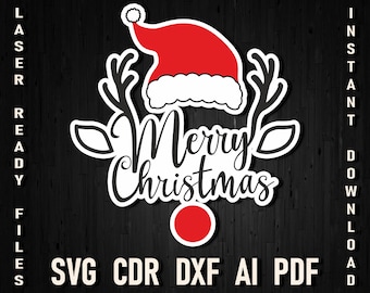 Merry Christmas svg, Digital Cut File for Cricut and Silhouette, instant download png, Ai, svg christmas shirt rudolph Hand Lettered svg
