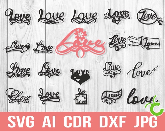 Download Love Silhouette Cake Topper Calligraphy Wedding Bundle Topper Etsy