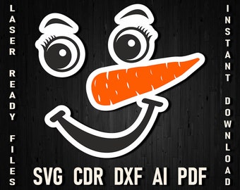 Snowman face svg, Snowman Printable instant download png, Digital Cut File for Cricut and Silhouette, Christmas Snowman Face Smile SVG