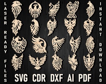 Svg Bird Eagle Earrings for Laser Cut, Eagle Head Design, Patriotic Independence Earrings Template Design 4th of July Earring, Eagle Design