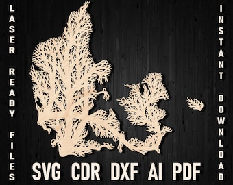 Svg Denmark Map, Tree Laser Cut Map of Denmark, Denmark Poster, Danish Art Wooden Map, Glowforge Office Home Decor, Gift Digital Download