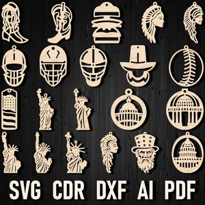 Brincos dos EUA SVG, Brincos de 4 de julho SVG, Brincos da bandeira americana Svg, Brinco da Estátua da Liberdade Brincos de bota de cowboy do Capitólio dos Estados Unidos