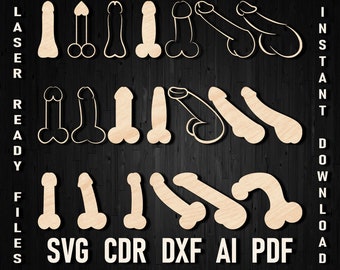 Penis Svg Bundle Files for Cricut and Silhouette, Bachelorette Party Decoration Svg, Dick Cock Silhouette Cdr Ai Jpg Svg Digital Download