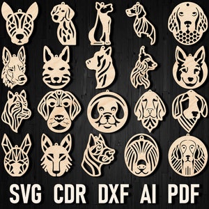 Dog earring svg laser cut bundle, dog earring template svg, dog earring cut file dog svg files for cricut, dog christmas glowforge cut file