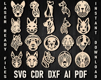 Dog earring svg laser cut bundle, dog earring template svg, dog earring cut file dog svg files for cricut, dog christmas glowforge cut file
