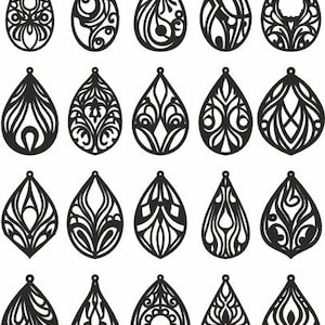 Svg Teardrop Earrings Template Digital File for CNC Laser - Etsy