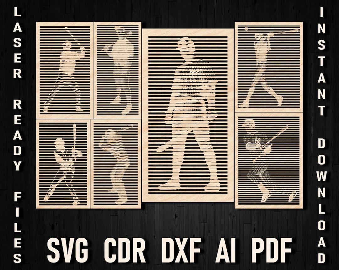 Svg Baseball Sports Ornament Panel Sign Digital File for Laser Cut and ...
