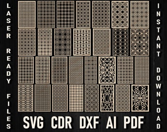 Decorative Dxf panels for laser cutting, Pattern of decorative panels for glowforge, Ornamental vector svg Wall decor for CNC and plasma