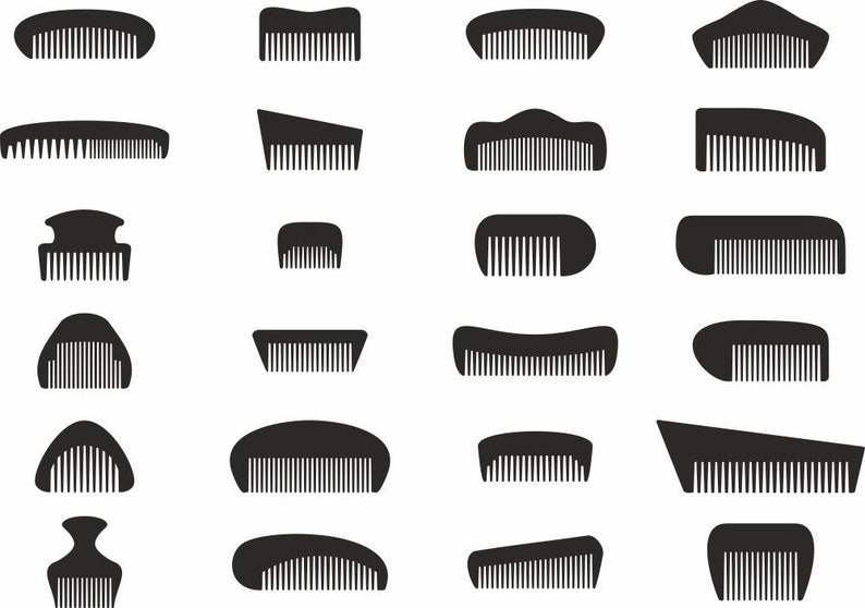 Hair Comb Svg Laser Cut Files, Beard Comb Dxf Wood or Plywood Set ...