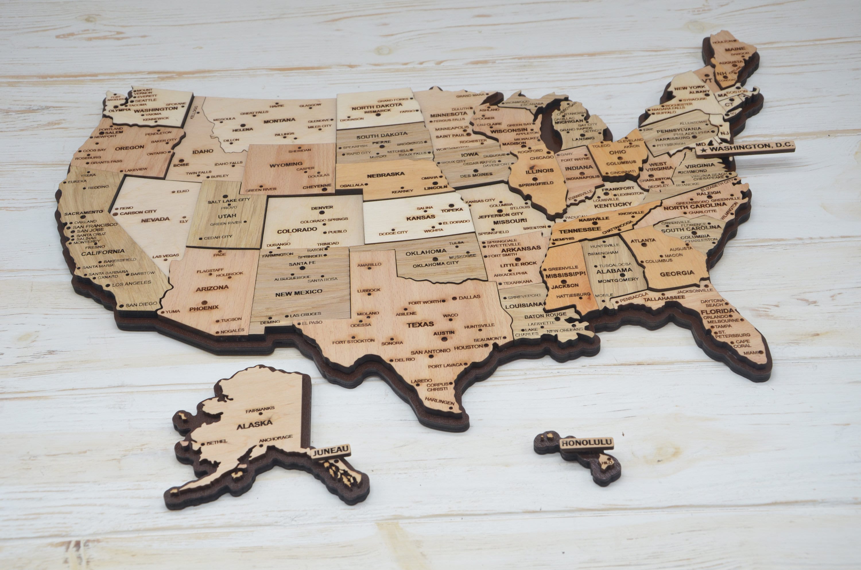 Svg USA laser cutting and engraiving map puzzle The United | Etsy