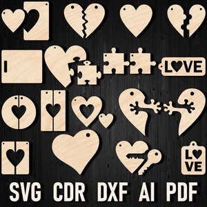 Keychains frame for vantine day, glowforge svg file, valentine&#39;s day keychain svg, couple keychain svg, valentine&#39;s day laser cut idea dxf
