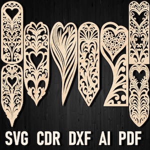 Heart Bookmark SVG - Perfect Gift for Book Lovers, Bookmark SVG Bundle Laser Cut Files, Printable bookmark, Bookmark Template Reading svg