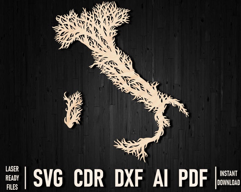 Italian Tree Graphics Svg Tree Wooden Italy Laser Cut Map Wall Decor, Italy Cricut Wall ...
