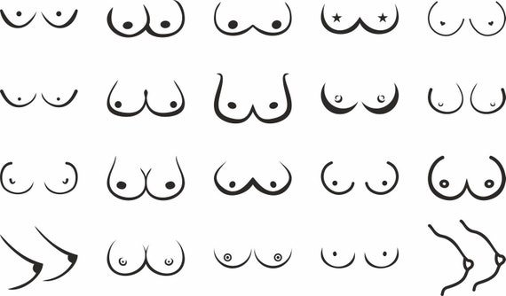 Svg Boobs for Cricut and Silhouette, Body Svg, Hand Drawn Boobs