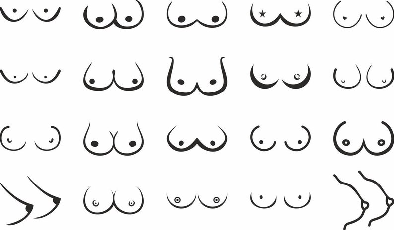 Download Svg boobs for cricut and silhouette body svg Hand drawn | Etsy