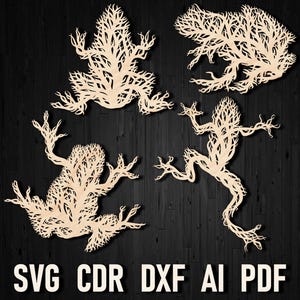 Tree style Frog wall decor Laser Cut Svg, Toad Dxf Cnc Glowforge Wood and paper cut/ Plywood cut Frog Wall Ornament Lightburn Vector Animal