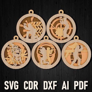 Paintball svg multi layered сhristmas ornament for glowforge, paintball player christmas tree Diy toy, Paintball Clipart cut cricut file