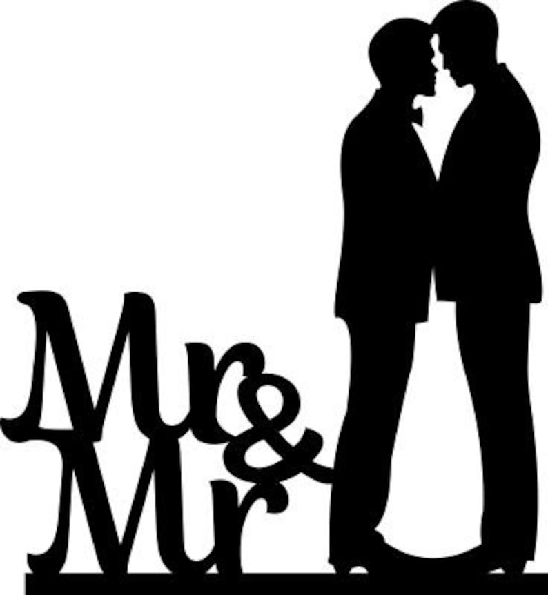 Download Gay cake topper wedding silhouette svg file for cricut | Etsy