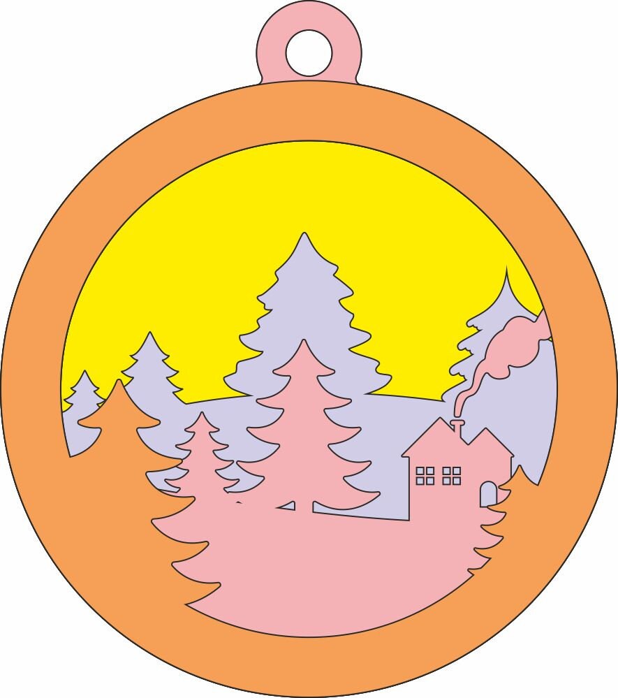 Download Multi layer christmas ornament SVG. Cdr christmas laser ...