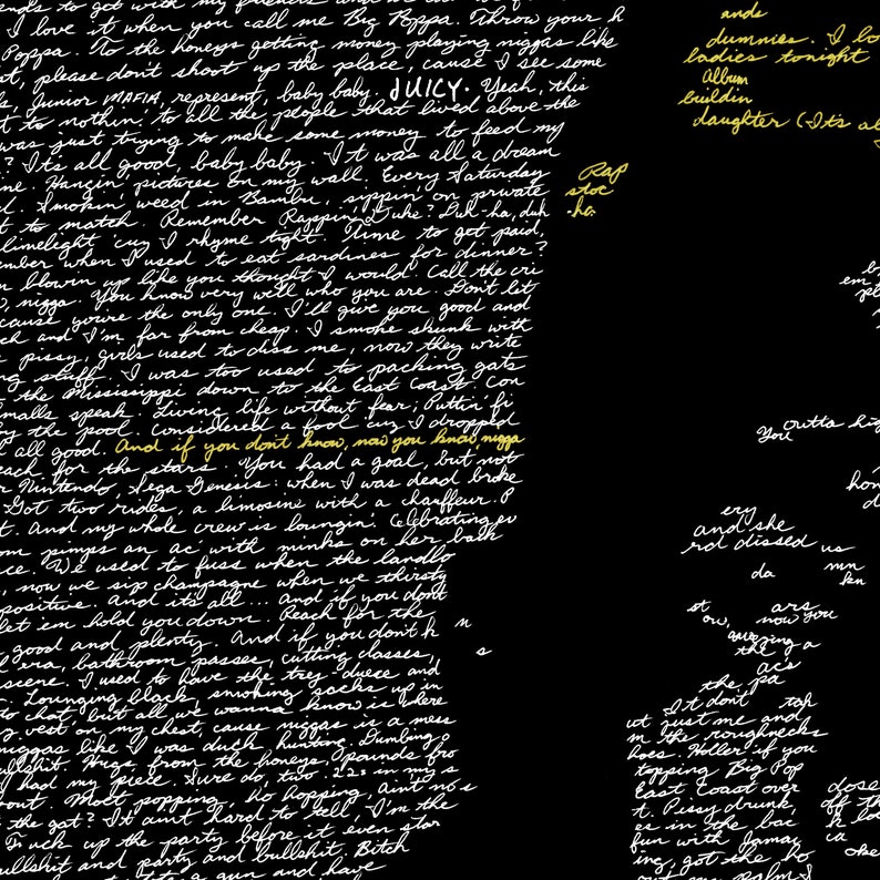 The Notorious B.I.G. Poster Song Lyrics Print Etsy