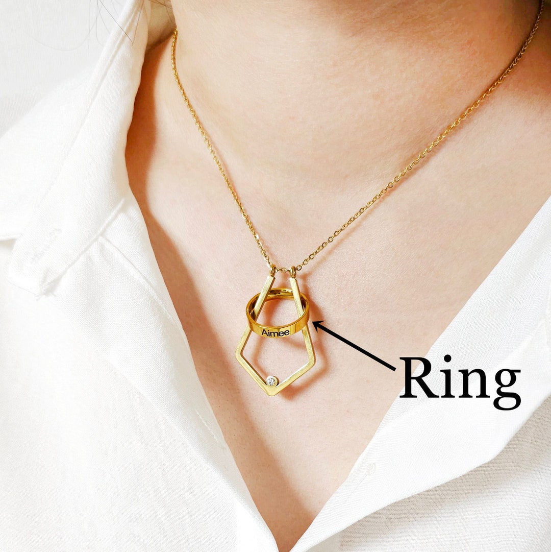 Elegant Ring Holder Necklace Gold Ring Necklace Custom Ring Etsy