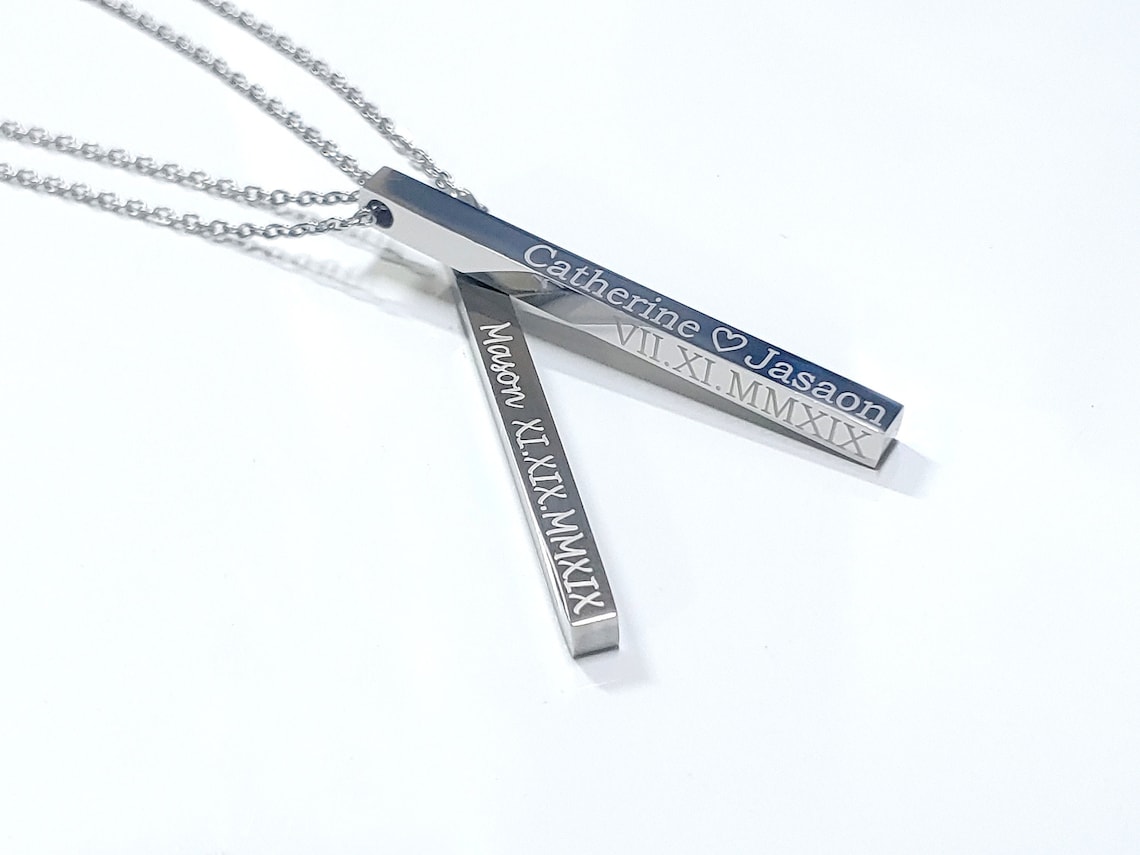 Mens personalized bar necklace Clearance