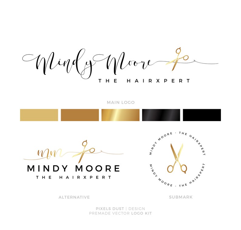 Logo Kit Hair Logo Hairstylist Hairstylist Scissors Logo Etsy
