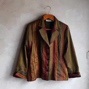 Vintage Christian Berg Stockholm Retro Thin Striped Womens Jacket