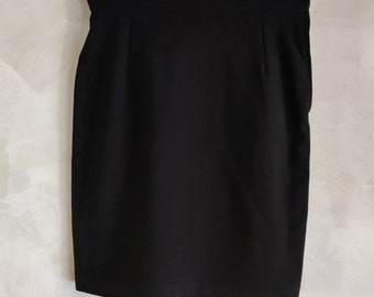 Vintage State of Claude Montana Straight Black Short Skirt size S/M