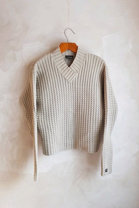 Peak Performance, Peak Performance Cropped Knitted Beige Sweater Womens Knitting Pulover