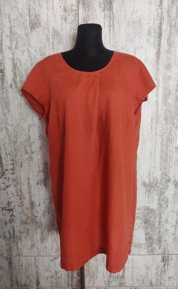 Vintage Linen Dress Gerry Weber Summer Orange - Etsy