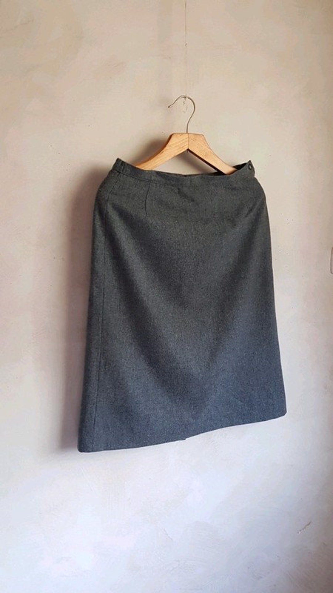 Jupe Droite Pendleton Vintage - Laine Vierge Grise, Taille 10 Petites, Longueur Sous Le Genou - Occasion Très Bon état