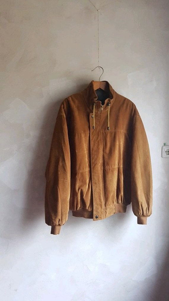 ジャケット・アウター 90s Italian Vintage Brown Suede Jacket Vintage 90's V MADE IN ITALY Classic Faux Suede Effect