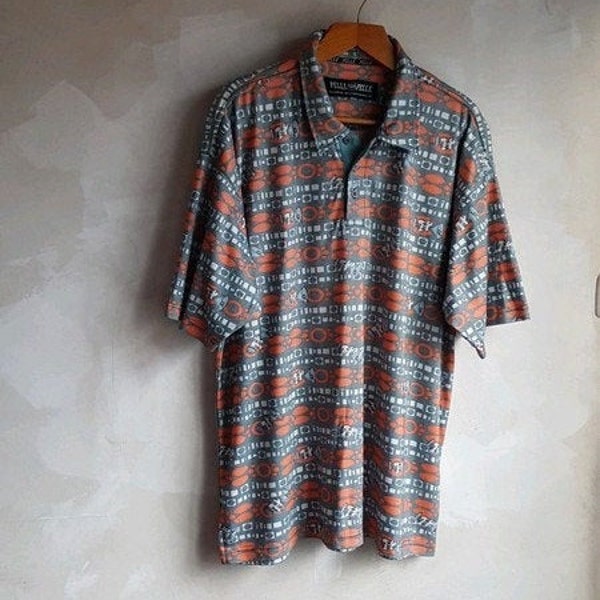 Vintage T-Shirt Polo Herren Strick PELLE MarcBuchanan Multicolored XL