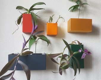 Ensemble de jardinières murales colorées, pots de plantes muraux durables imprimés en 3D, jardinières d'extérieur et d'intérieur, cadeau d'anniversaire