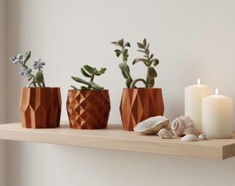 Set of 3 Indoor Planters for Modern Home Decor