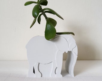 Indoor Planter, Light Grey Elephant - Shape Planter, Christmas Gift