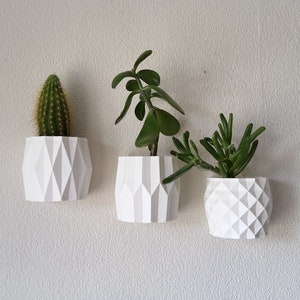 Set of 3 Wall Planters, Wall Mounted Plant Pot for Indoor Vertical Garden