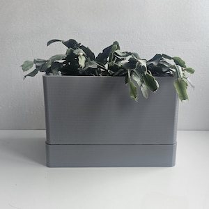 Indoor Planter, Rectangular Plant Pot With Drip Tray, Planter For Fresh Herbs