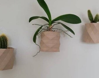 Set of 3 Wooden Wall Planter, Wall Mounted Plant Pots, Plant Pot Holder, Stunning Gift