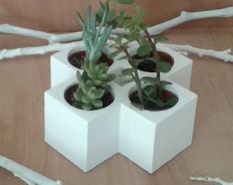 White Geometric Planter, Indoor Plant Pot, Perfect Gift