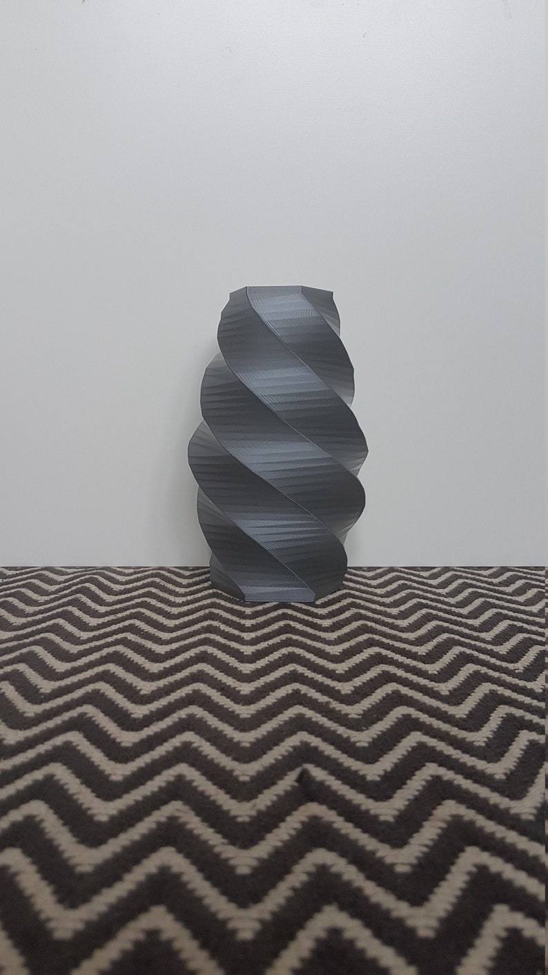 Modern /& Living Room Vase,Stylish Made To Furnish Your Living And Home V19 Twisted 3D Printed Vase Unique Design 3D Printed Silver