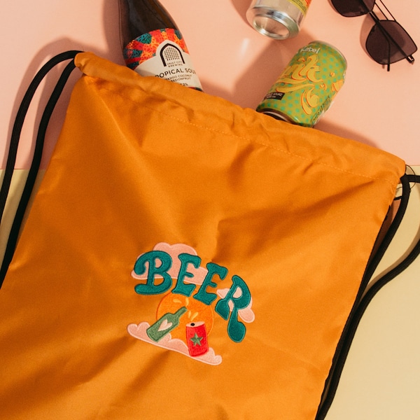 Beer Bag - 100% recycled polyester fabric! Free bottle opener!