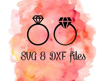 Diamond Ring svg dxf cut files Cricut explore files, wedding Cutting Template, ring monogram frame, Silhouette svg files, Engagement svg dxf