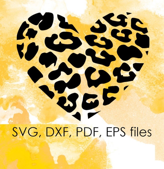 Download Leopard heart svg dxf pdf files Valentine svg files for | Etsy