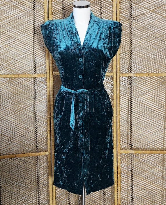 Original 1970's Lee Bender Bus Stop Velvet Dress