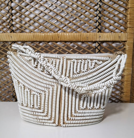 Original 1940's Cream Telephone Cord Handbag