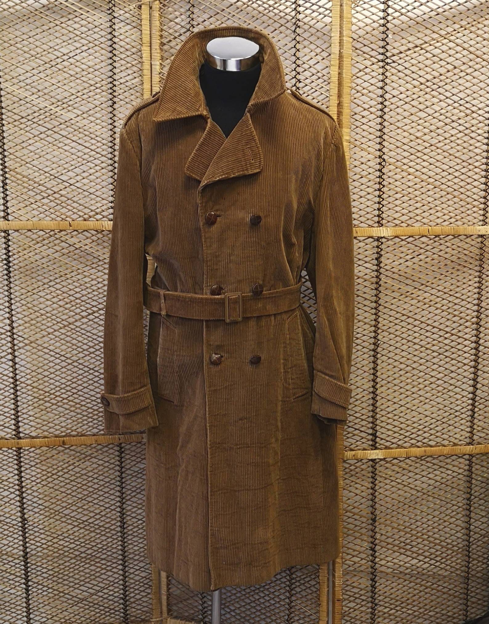 Image of Original 1970's Man's Corduroy Trench Style Coat