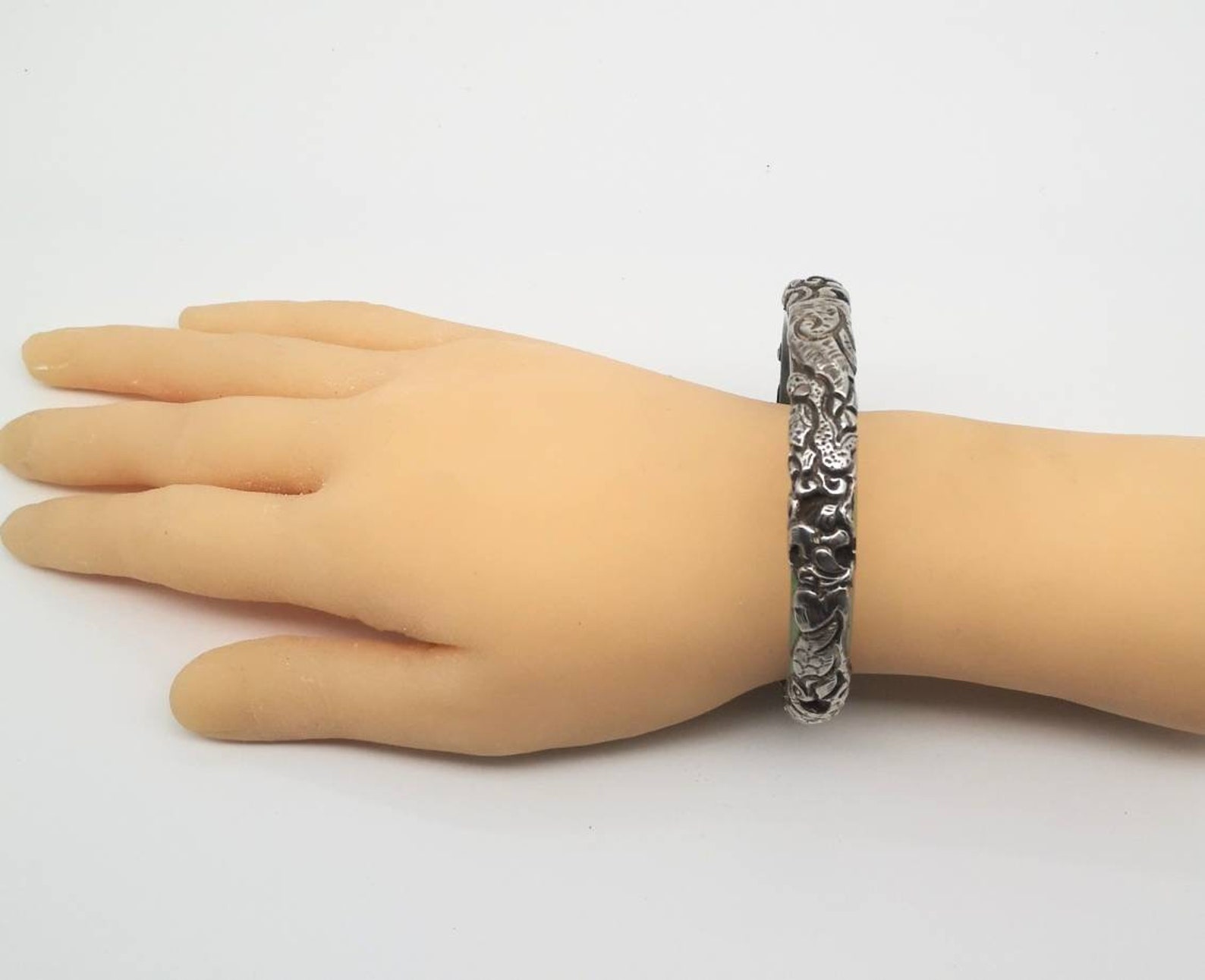 jade and silver bangle