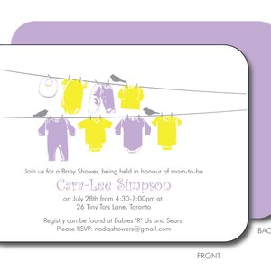 Corde à linge bébé Shower Invitation téléchargement